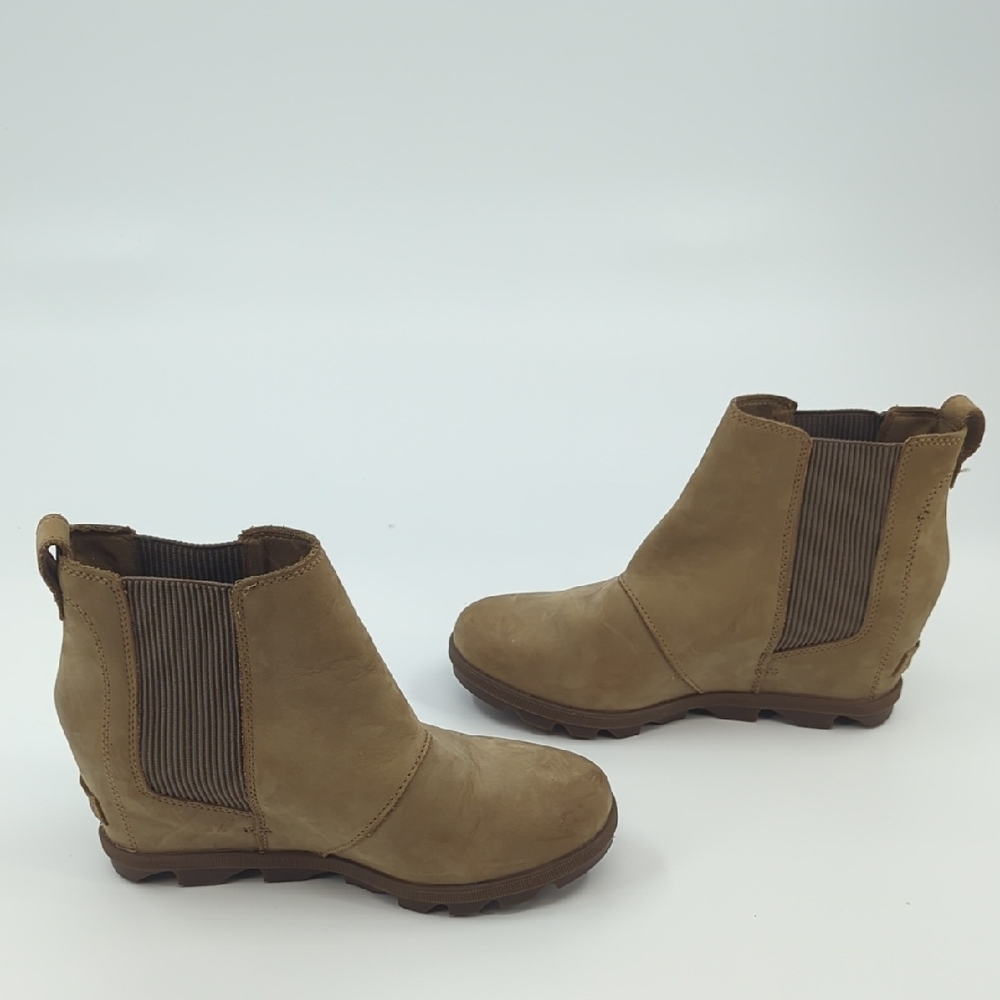 SOREL Joan of Arctic Wedge II Chelsea Bootie Ash Brown Waterproof Sz 9.5 - Picture 8 of 10